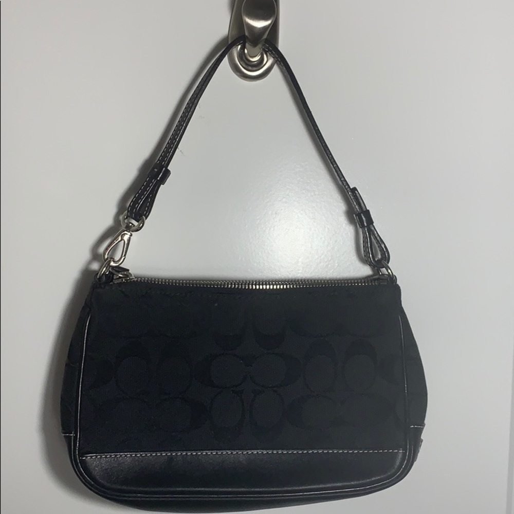 COACH Authentic Demi Black Canvas Wristlet